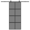 Tolóajtó vasalattal 90x205 cm edzett üveg és alumínium szett