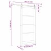Csúszó ajtó orkdal természetes és fekete 93 x 211 cm