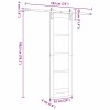 Csúszó ajtó orkdal fehér 61 x 198,5 cm tömör fenyőfa és üveg