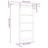 Csúszó ajtó orkdal fehér 93 x 202 cm tömör fenyőfa és üveg