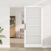 Csúszó ajtó orkdal fehér 93 x 211 cm tömör fenyőfa és üveg