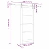 Csúszó ajtó orkdal fehér 83 x 211 cm tömör fenyőfa és üveg