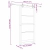 Csúszó ajtó fehér 93 x 202 cm tömör fenyőfa és üveg
