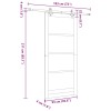 Csúszó ajtó fehér 93 x 211 cm tömör fenyőfa és üveg