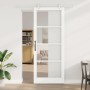 Csúszó ajtó fehér 93 x 232 cm tömör fenyőfa és üveg