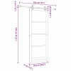 Csúszó ajtó fehér 93 x 232 cm tömör fenyőfa és üveg