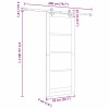 Csúszó ajtó fehér 83 x 211 cm tömör fenyőfa és üveg