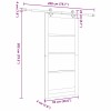 Csúszó ajtó fehér 93 x 202 cm tömör fenyőfa és üveg