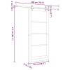 Csúszó ajtó fehér 93 x 211 cm tömör fenyőfa és üveg