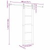 Csúszó ajtó fehér és fekete 61 x 198,5 cm tömör fenyőfa és üveg