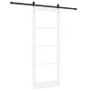 Csúszó ajtó fehér és fekete 83 x 211 cm tömör fenyőfa és üveg