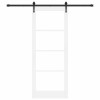Csúszó ajtó fehér és fekete 83 x 211 cm tömör fenyőfa és üveg