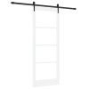 Csúszó ajtó fehér és fekete 83 x 211 cm tömör fenyőfa és üveg
