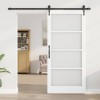 Csúszó ajtó fehér és fekete 93 x 202 cm tömör fenyőfa és üveg