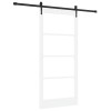 Csúszó ajtó fehér és fekete 93 x 202 cm tömör fenyőfa és üveg