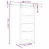 Csúszó ajtó fehér és fekete 93 x 202 cm tömör fenyőfa és üveg