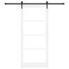 Csúszó ajtó fehér és fekete 93 x 211 cm tömör fenyőfa és üveg