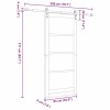 Csúszó ajtó fehér és fekete 93 x 211 cm tömör fenyőfa és üveg