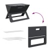 Kültéri grill fekete 46 x 31 x 31 cm acél