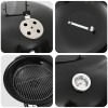 Kültéri grill kerékkel fekete 91 x 71 x 107 cm fém