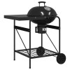 Kültéri grill kerékkel fekete 91 x 71 x 107 cm fém