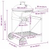 Kültéri grill kerékkel fekete 91 x 71 x 107 cm fém