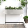 Magas kerti cserép ezüst 100 x 26 x 82 cm rozsdamentes acél