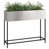 Magas kerti cserép ezüst 100 x 26 x 82 cm rozsdamentes acél