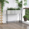 Magas kerti cserép ezüst 100 x 26 x 82 cm horganyzott acél