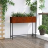Magas kerti cserép rozsdás 100 x 26 x 82 cm időjárásálló acél