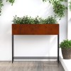Magas kerti cserép rozsdás 100 x 26 x 82 cm időjárásálló acél