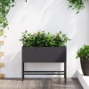 Magas kerti cserép fekete 60 x 26 x 45 cm acél