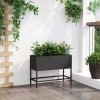 Magas kerti cserép fekete 60 x 26 x 45 cm acél