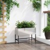 Magas kerti cserép ezüst 60 x 26 x 45 cm rozsdamentes acél
