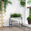 Magas kerti cserép ezüst 60 x 26 x 45 cm horganyzott acél