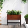 Magas kerti cserép rozsdás 60 x 26 x 45 cm időjárásálló acél