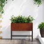 Magas kerti cserép rozsdás 60 x 26 x 45 cm időjárásálló acél