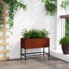 Magas kerti cserép rozsdás 60 x 26 x 45 cm időjárásálló acél