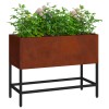 Magas kerti cserép rozsdás 60 x 26 x 45 cm időjárásálló acél