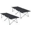 Összecsukható kemping ágy 2 pcs fekete 194 x 62,5 x 42,5 cm