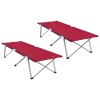 Összecsukható kemping ágy 2 pcs piros 194 x 62,5 x 42,5 cm