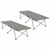 Összecsukható kemping ágy 2 pcs szürke 194 x 62,5 x 42,5 cm