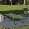 Összecsukható kemping ágy zöld 206 x 76 x 74 cm oxford és acél