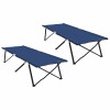 Összecsukható kemping ágy 2 pcs kék 206 x 76 x 74 cm