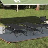 Összecsukható kemping ágy 2 pcs fekete 206 x 76 x 74 cm