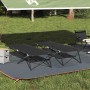 Összecsukható kemping ágy 2 pcs fekete 206 x 76 x 74 cm