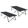 Összecsukható kemping ágy 2 pcs fekete 206 x 76 x 74 cm