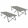 Összecsukható kemping ágy 2 pcs szürke 206 x 76 x 74 cm