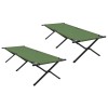 Összecsukható kemping ágy 2 pcs zöld 210 x 80 x 46 cm