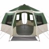 Cabin tent 12-person tetővel zöld és fehér 405 x 405 x 273 cm